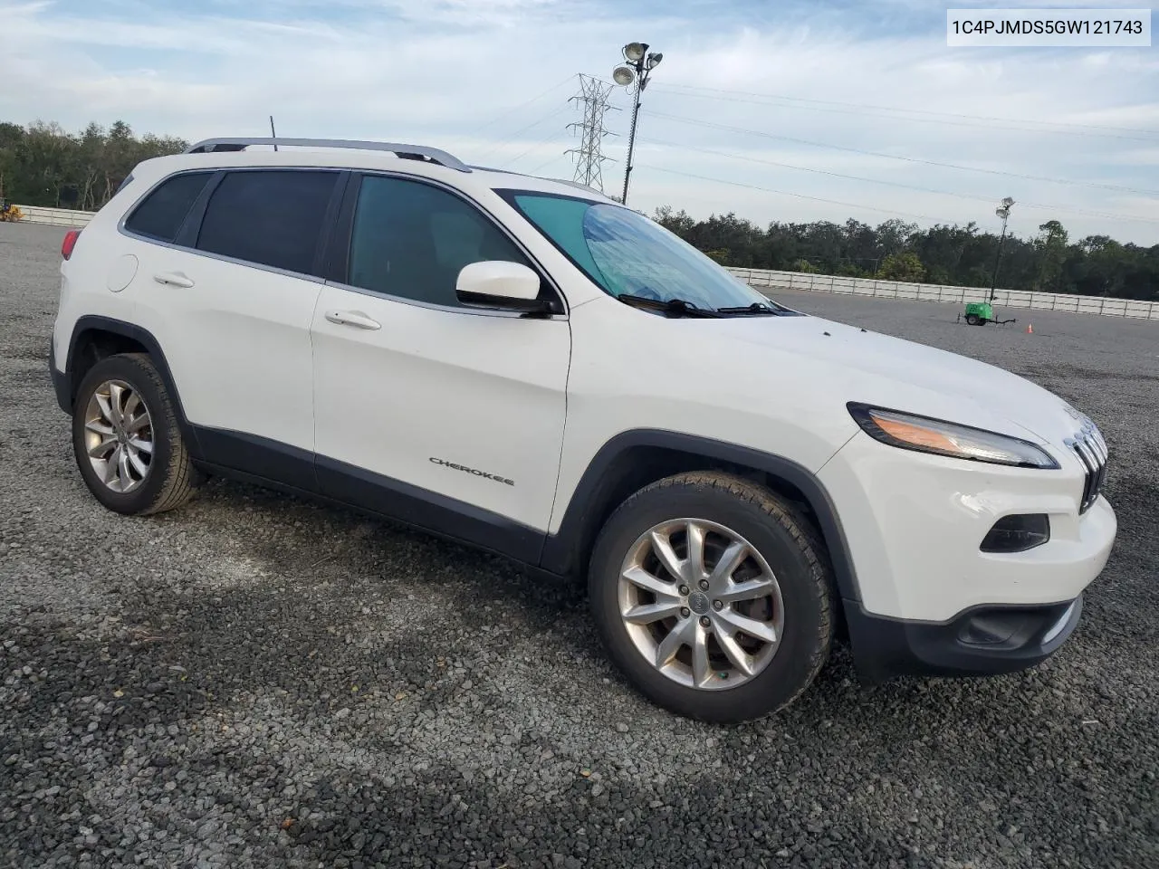 2016 Jeep Cherokee Limited VIN: 1C4PJMDS5GW121743 Lot: 77842074