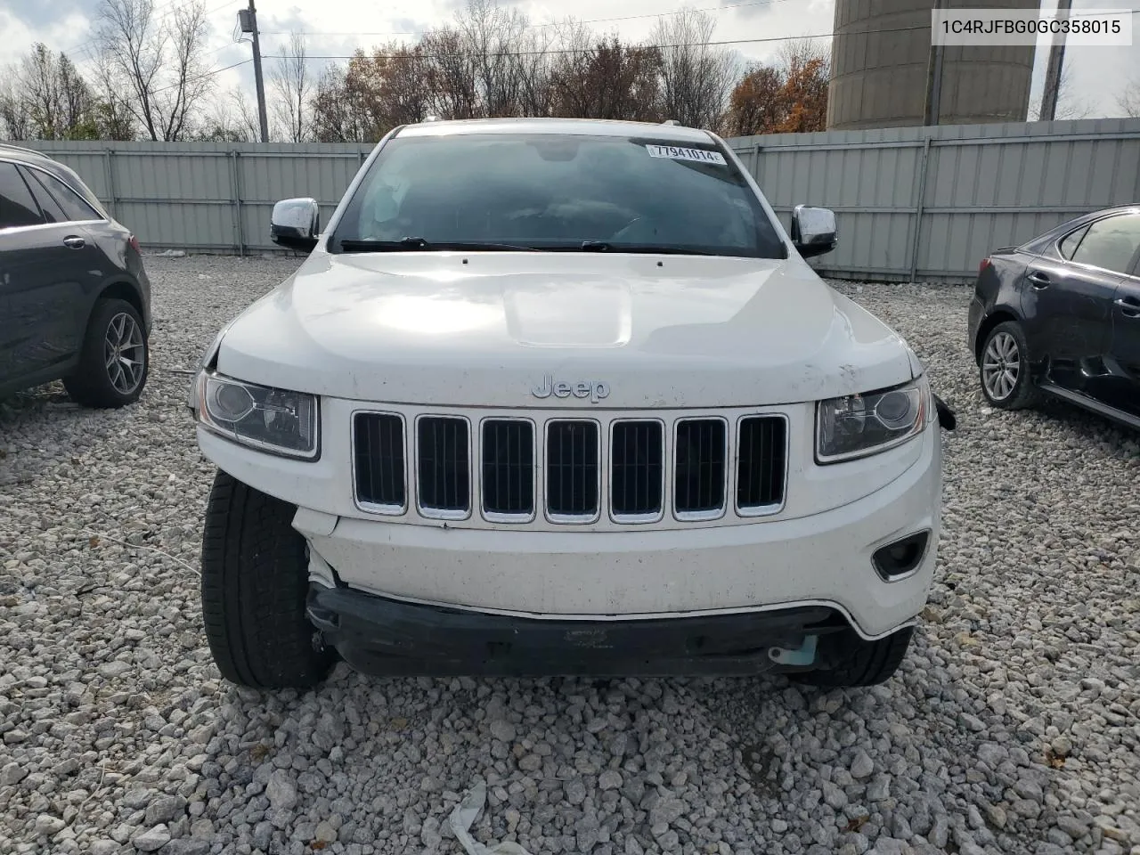 2016 Jeep Grand Cherokee Limited VIN: 1C4RJFBG0GC358015 Lot: 77941014