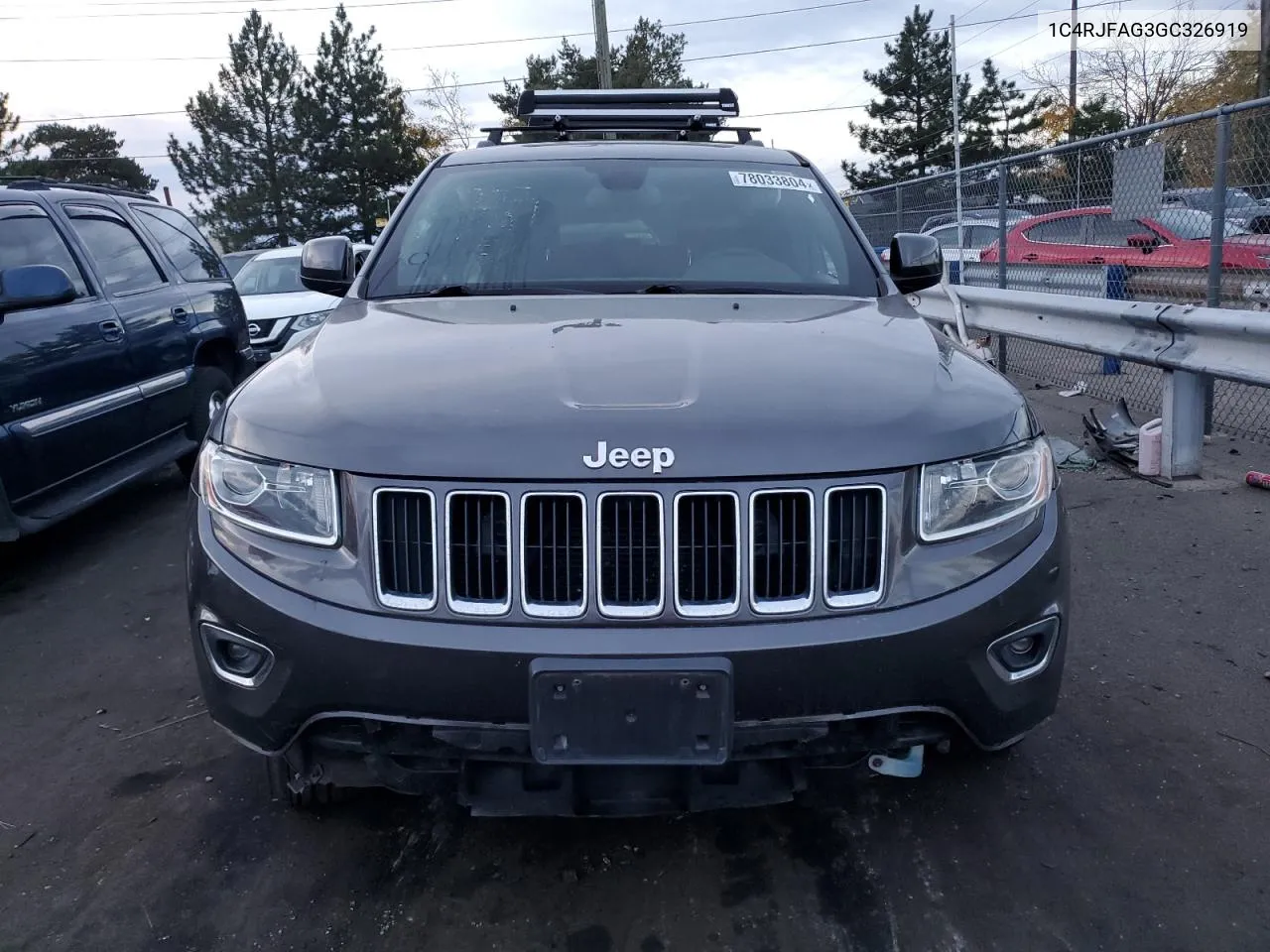 2016 Jeep Grand Cherokee Laredo VIN: 1C4RJFAG3GC326919 Lot: 78033804