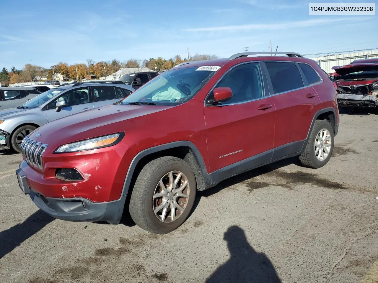 2016 Jeep Cherokee Latitude VIN: 1C4PJMCB3GW232308 Lot: 78059504