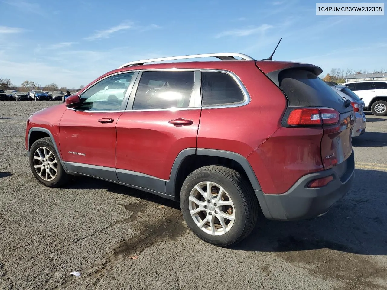 2016 Jeep Cherokee Latitude VIN: 1C4PJMCB3GW232308 Lot: 78059504