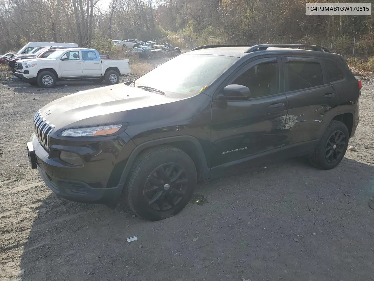 2016 Jeep Cherokee Sport VIN: 1C4PJMAB1GW170815 Lot: 78148474