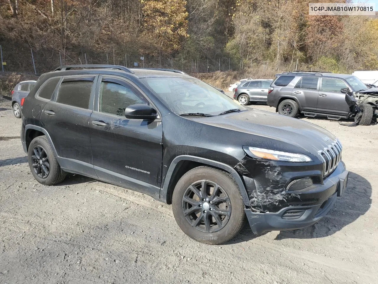 2016 Jeep Cherokee Sport VIN: 1C4PJMAB1GW170815 Lot: 78148474