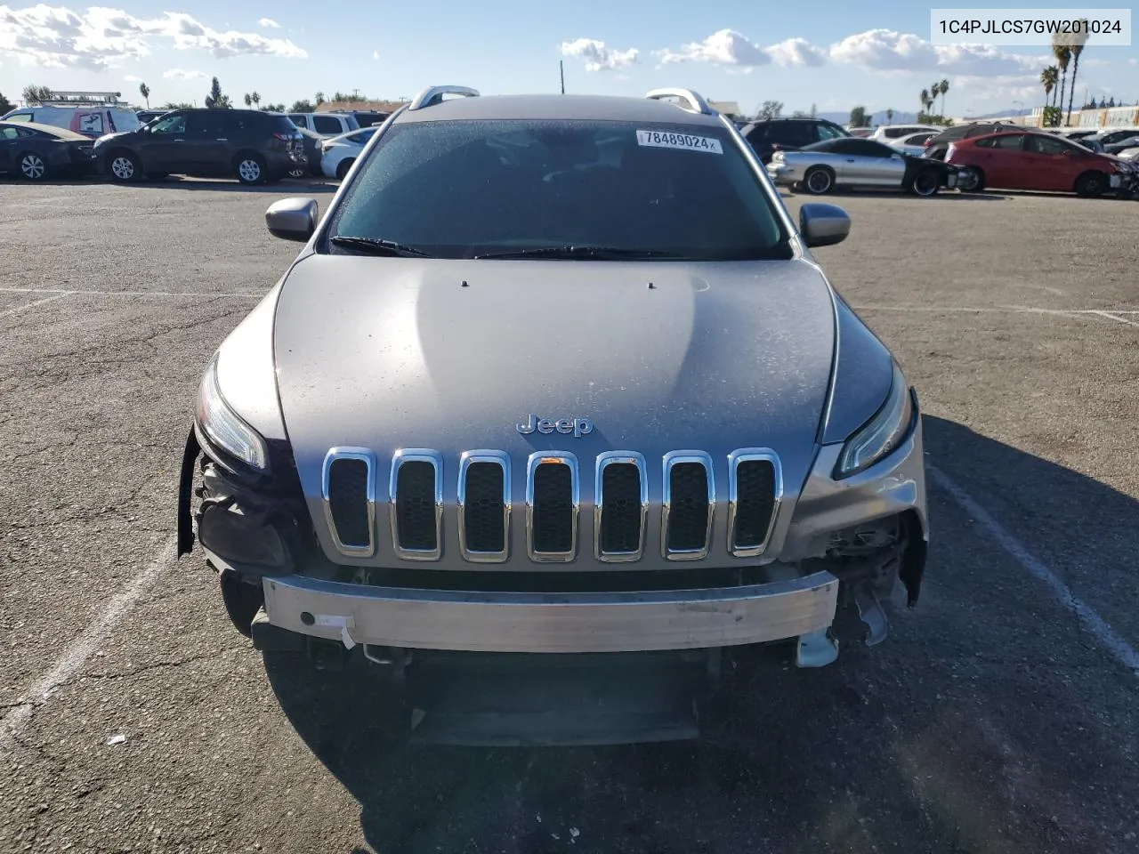 2016 Jeep Cherokee Latitude VIN: 1C4PJLCS7GW201024 Lot: 78489024