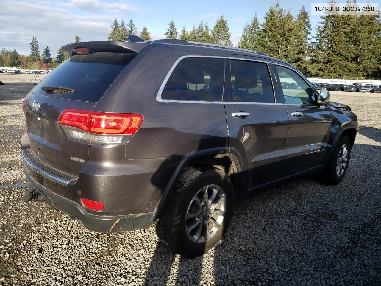 2016 Jeep Grand Cherokee Limited VIN: 1C4RJFBT3GC397260 Lot: 78647174