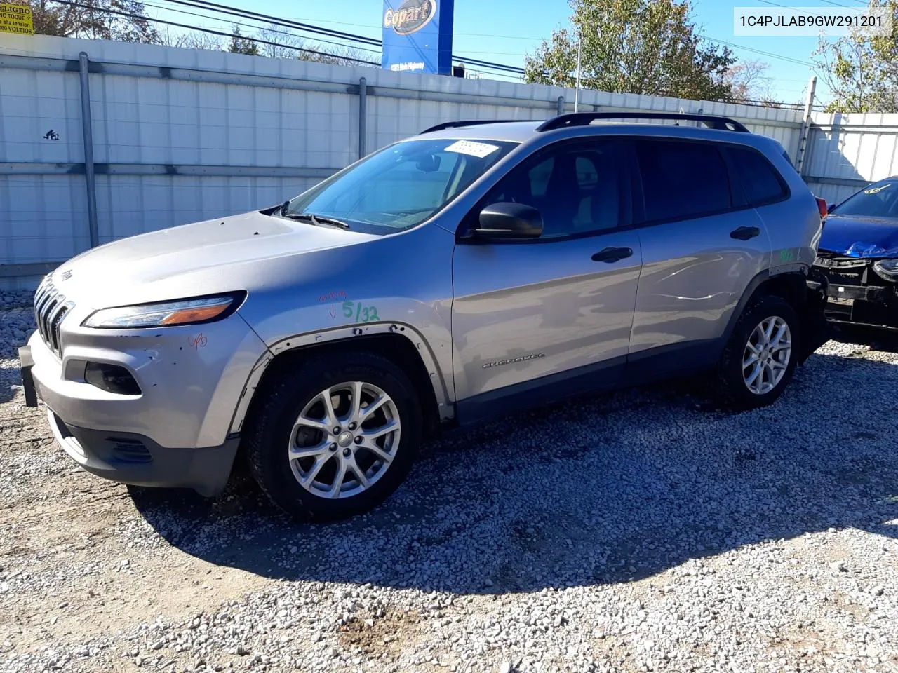 2016 Jeep Cherokee Sport VIN: 1C4PJLAB9GW291201 Lot: 78657024