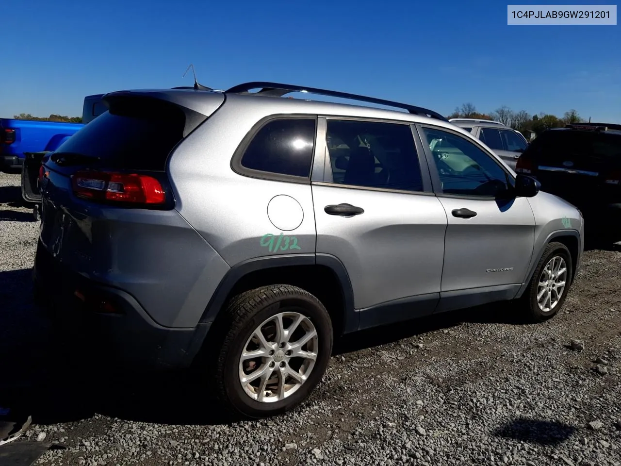 2016 Jeep Cherokee Sport VIN: 1C4PJLAB9GW291201 Lot: 78657024