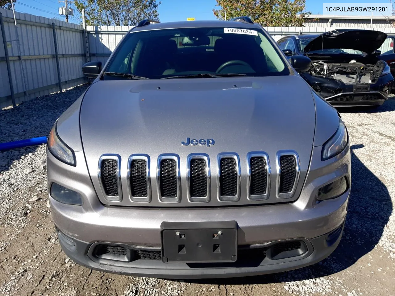 2016 Jeep Cherokee Sport VIN: 1C4PJLAB9GW291201 Lot: 78657024