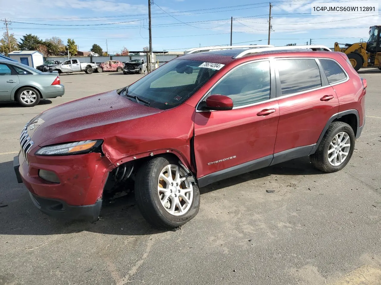 2016 Jeep Cherokee Latitude VIN: 1C4PJMCS6GW112891 Lot: 78674204