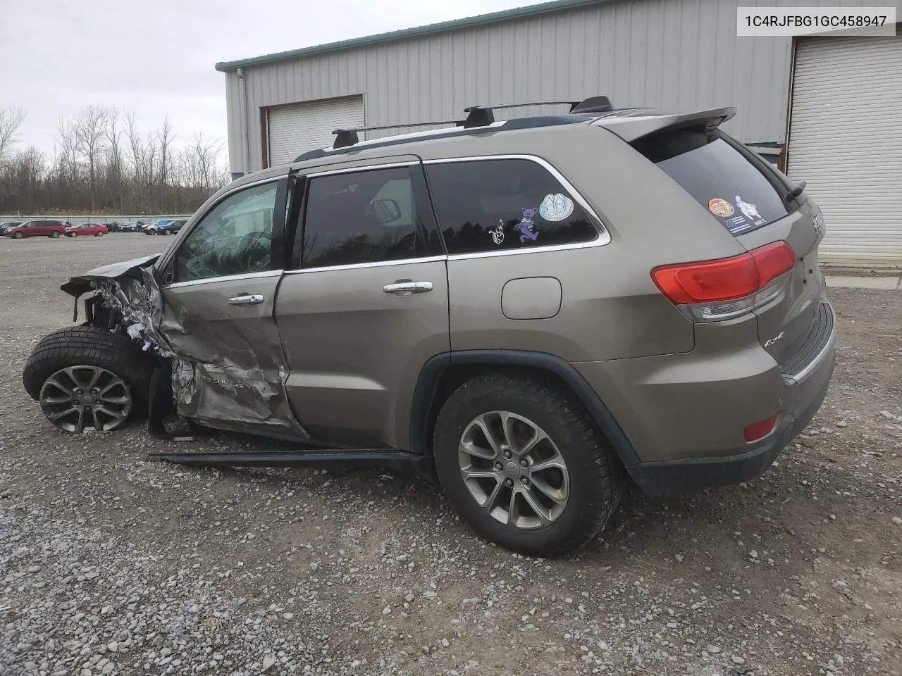 2016 Jeep Grand Cherokee Limited VIN: 1C4RJFBG1GC458947 Lot: 78803774