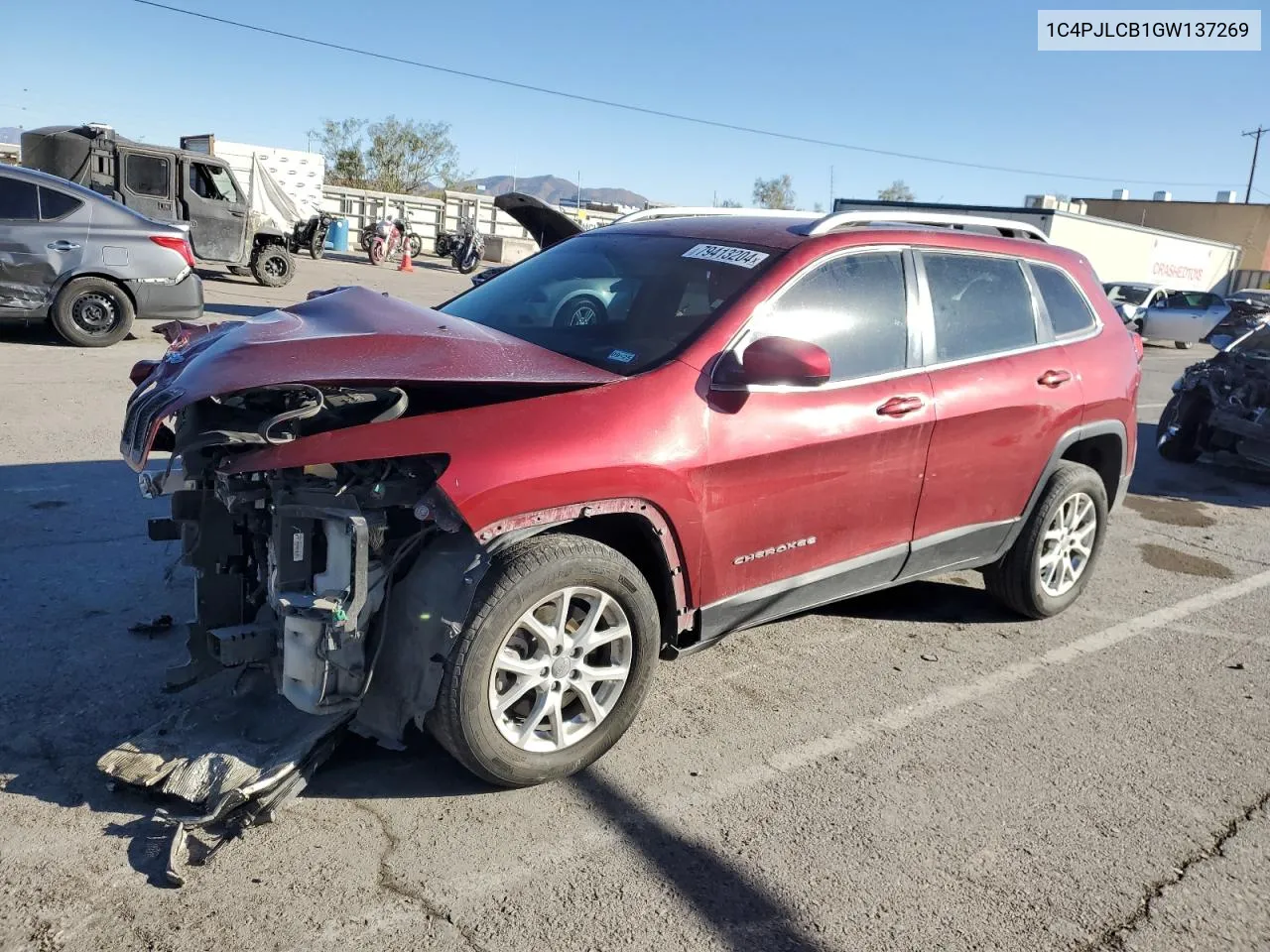 2016 Jeep Cherokee Latitude VIN: 1C4PJLCB1GW137269 Lot: 79413204