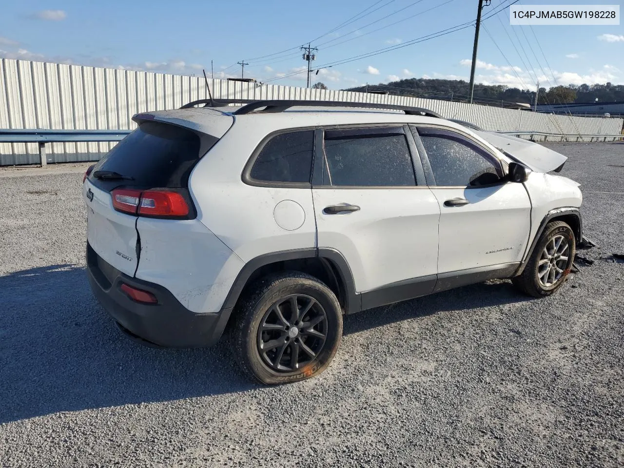 2016 Jeep Cherokee Sport VIN: 1C4PJMAB5GW198228 Lot: 79494974