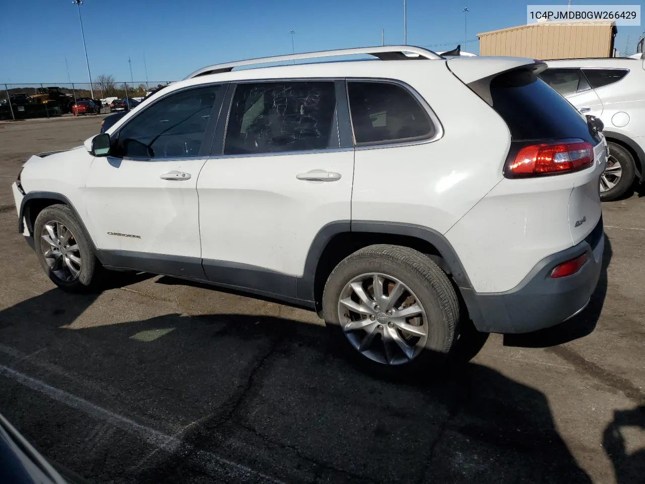 2016 Jeep Cherokee Limited VIN: 1C4PJMDB0GW266429 Lot: 79518174