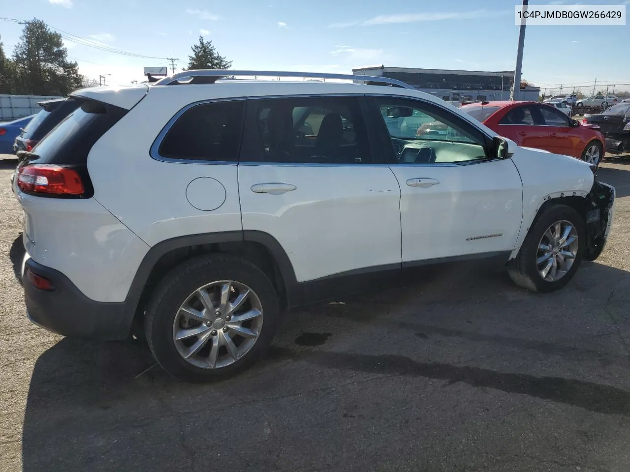 2016 Jeep Cherokee Limited VIN: 1C4PJMDB0GW266429 Lot: 79518174