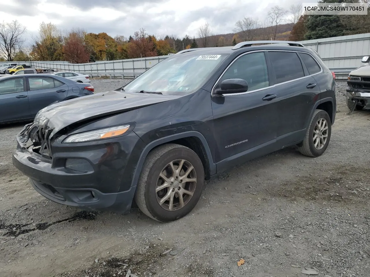 2016 Jeep Cherokee Latitude VIN: 1C4PJMCS4GW170451 Lot: 79537444