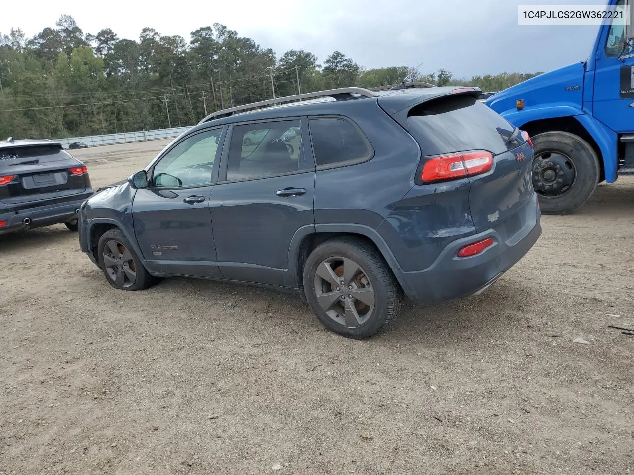 2016 Jeep Cherokee Latitude VIN: 1C4PJLCS2GW362221 Lot: 79657654