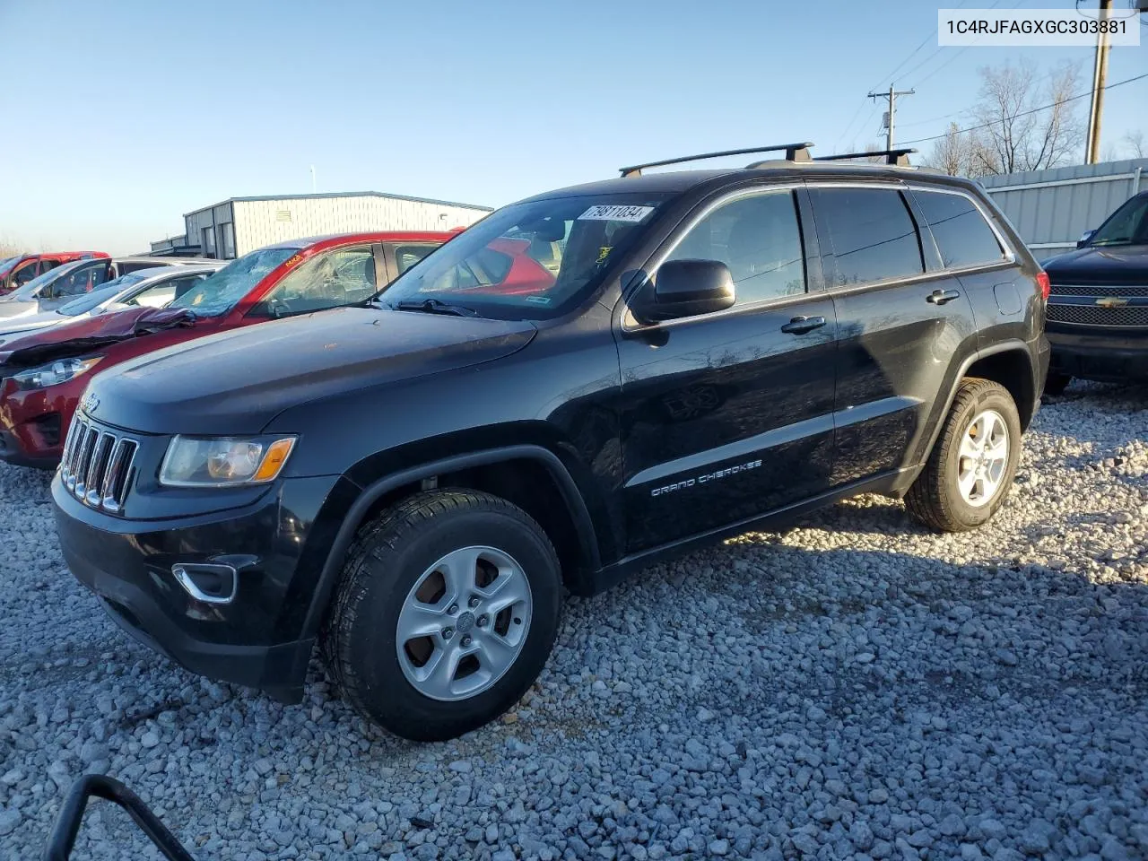 2016 Jeep Grand Cherokee Laredo VIN: 1C4RJFAGXGC303881 Lot: 79811034