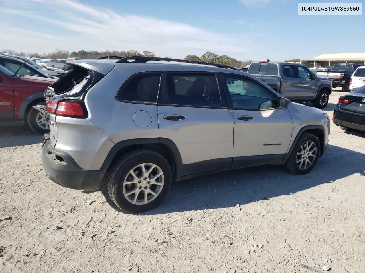 2016 Jeep Cherokee Sport VIN: 1C4PJLAB1GW369650 Lot: 79912274