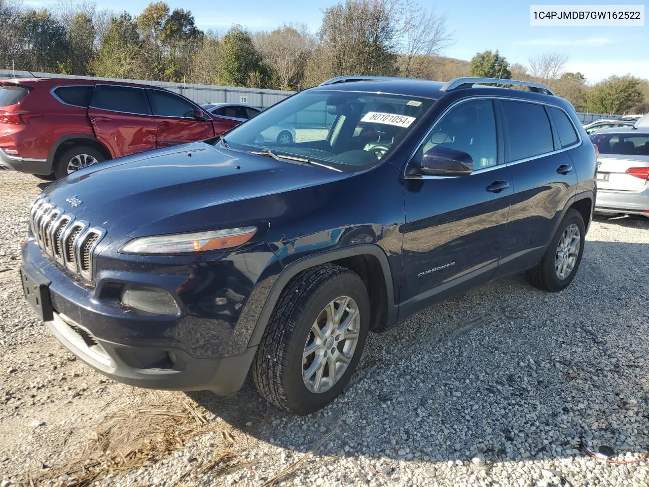 2016 Jeep Cherokee Limited VIN: 1C4PJMDB7GW162522 Lot: 80101054