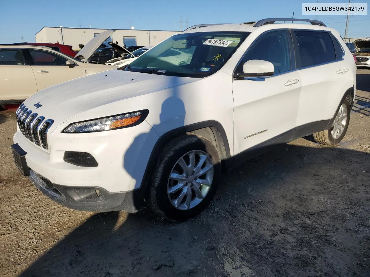 2016 Jeep Cherokee Limited VIN: 1C4PJLDB8GW342179 Lot: 80167334