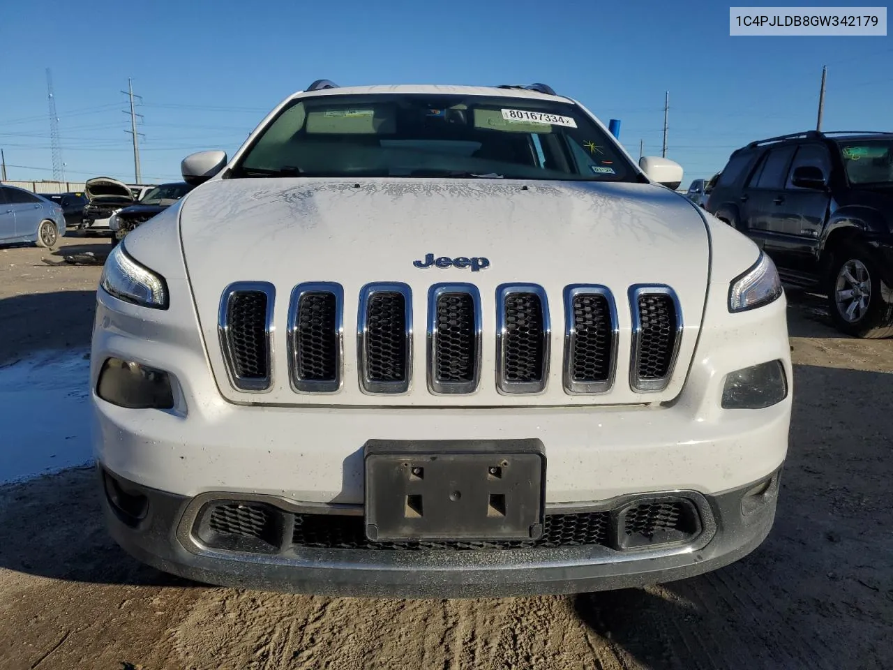 2016 Jeep Cherokee Limited VIN: 1C4PJLDB8GW342179 Lot: 80167334