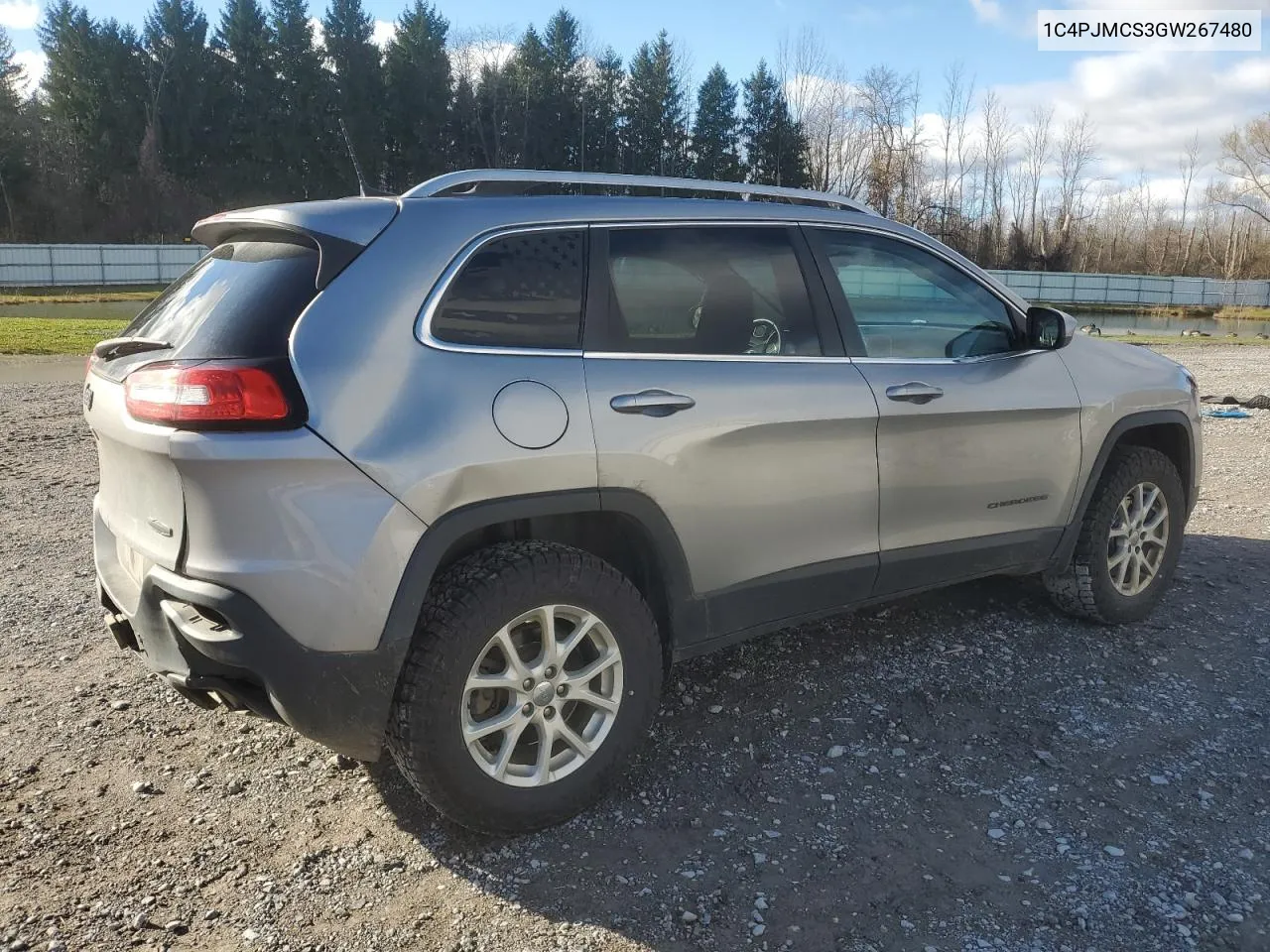 2016 Jeep Cherokee Latitude VIN: 1C4PJMCS3GW267480 Lot: 80202004