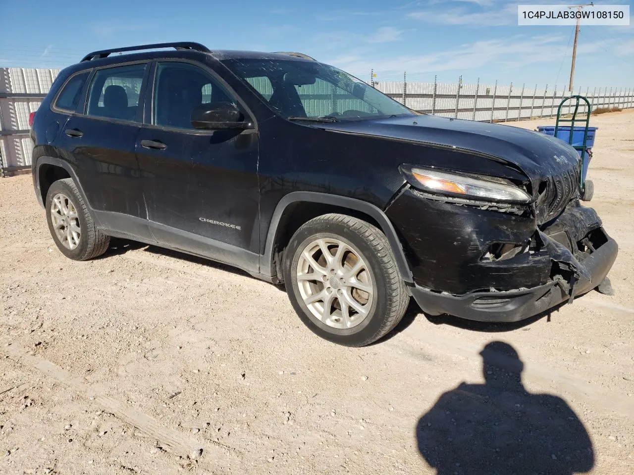 2016 Jeep Cherokee Sport VIN: 1C4PJLAB3GW108150 Lot: 80237554