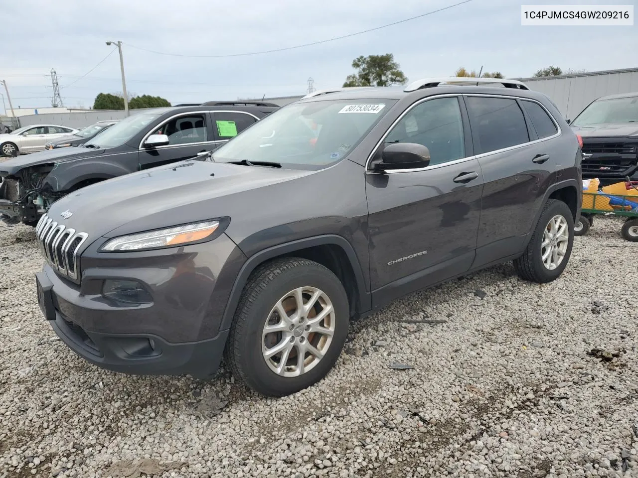 2016 Jeep Cherokee Latitude VIN: 1C4PJMCS4GW209216 Lot: 80753034