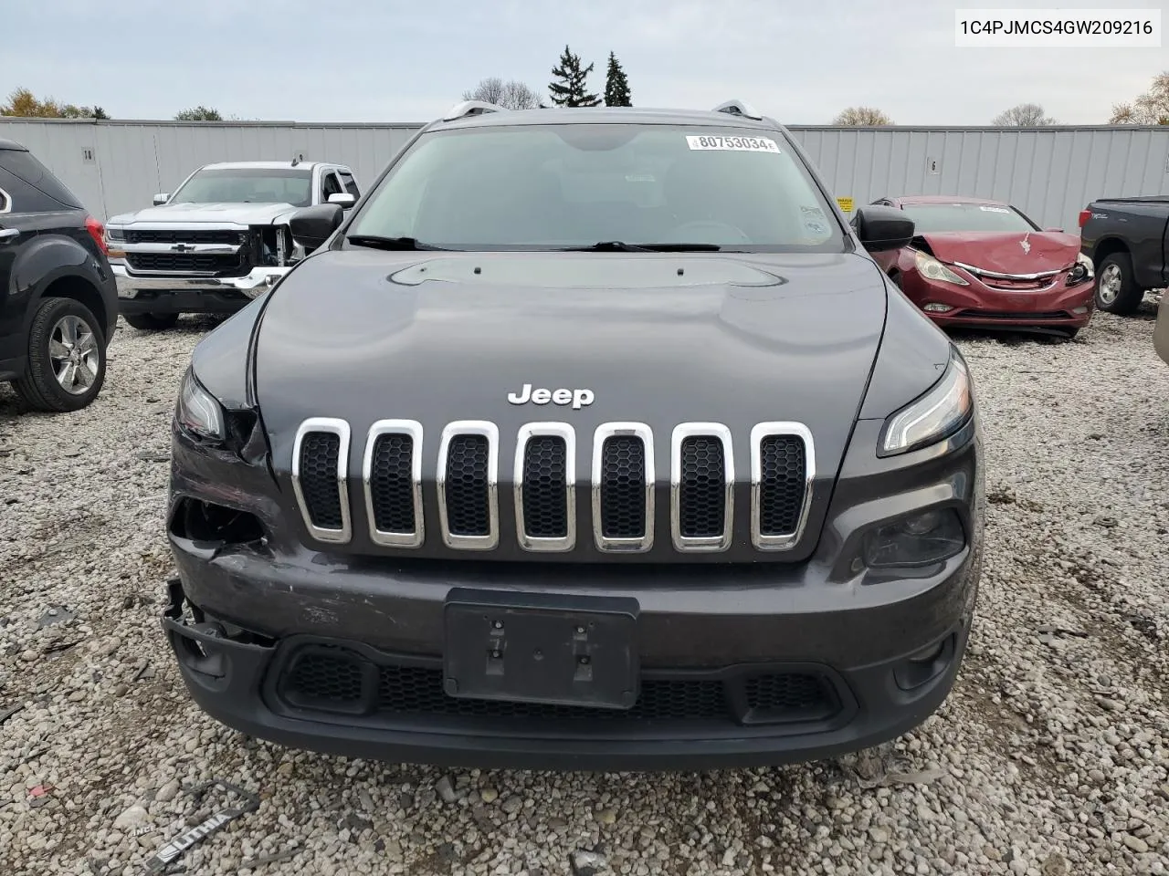 2016 Jeep Cherokee Latitude VIN: 1C4PJMCS4GW209216 Lot: 80753034