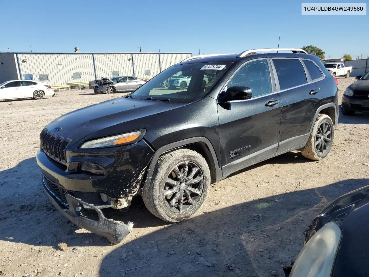 2016 Jeep Cherokee Limited VIN: 1C4PJLDB4GW249580 Lot: 81478744