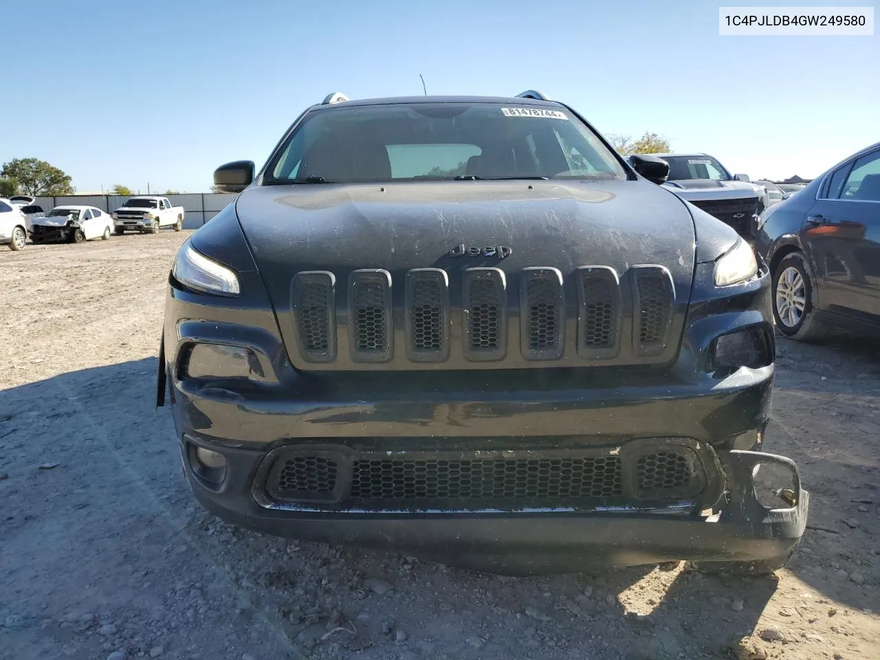 2016 Jeep Cherokee Limited VIN: 1C4PJLDB4GW249580 Lot: 81478744