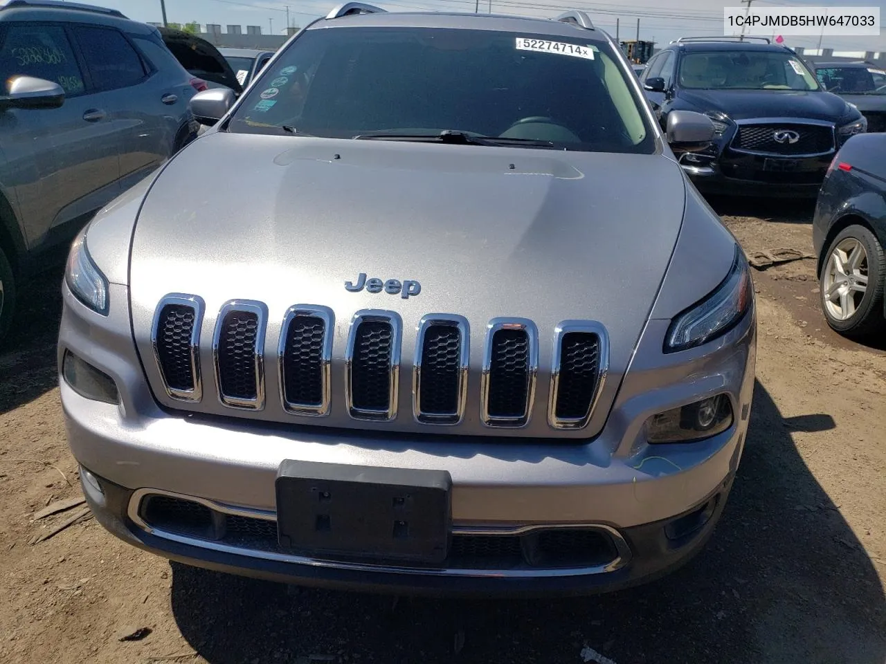 2017 Jeep Cherokee Limited VIN: 1C4PJMDB5HW647033 Lot: 52274714