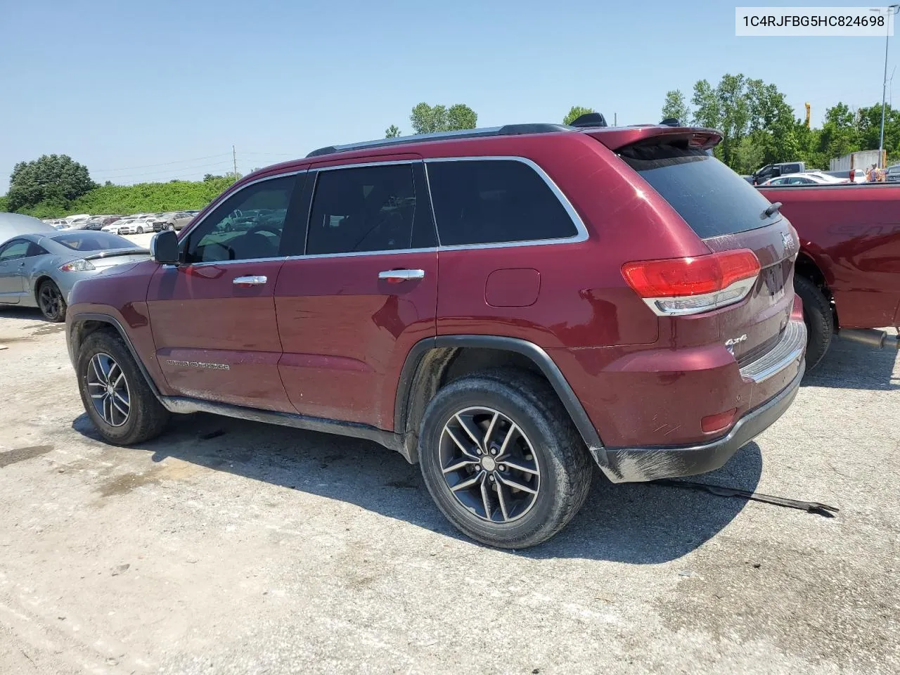 2017 Jeep Grand Cherokee Limited VIN: 1C4RJFBG5HC824698 Lot: 57754774