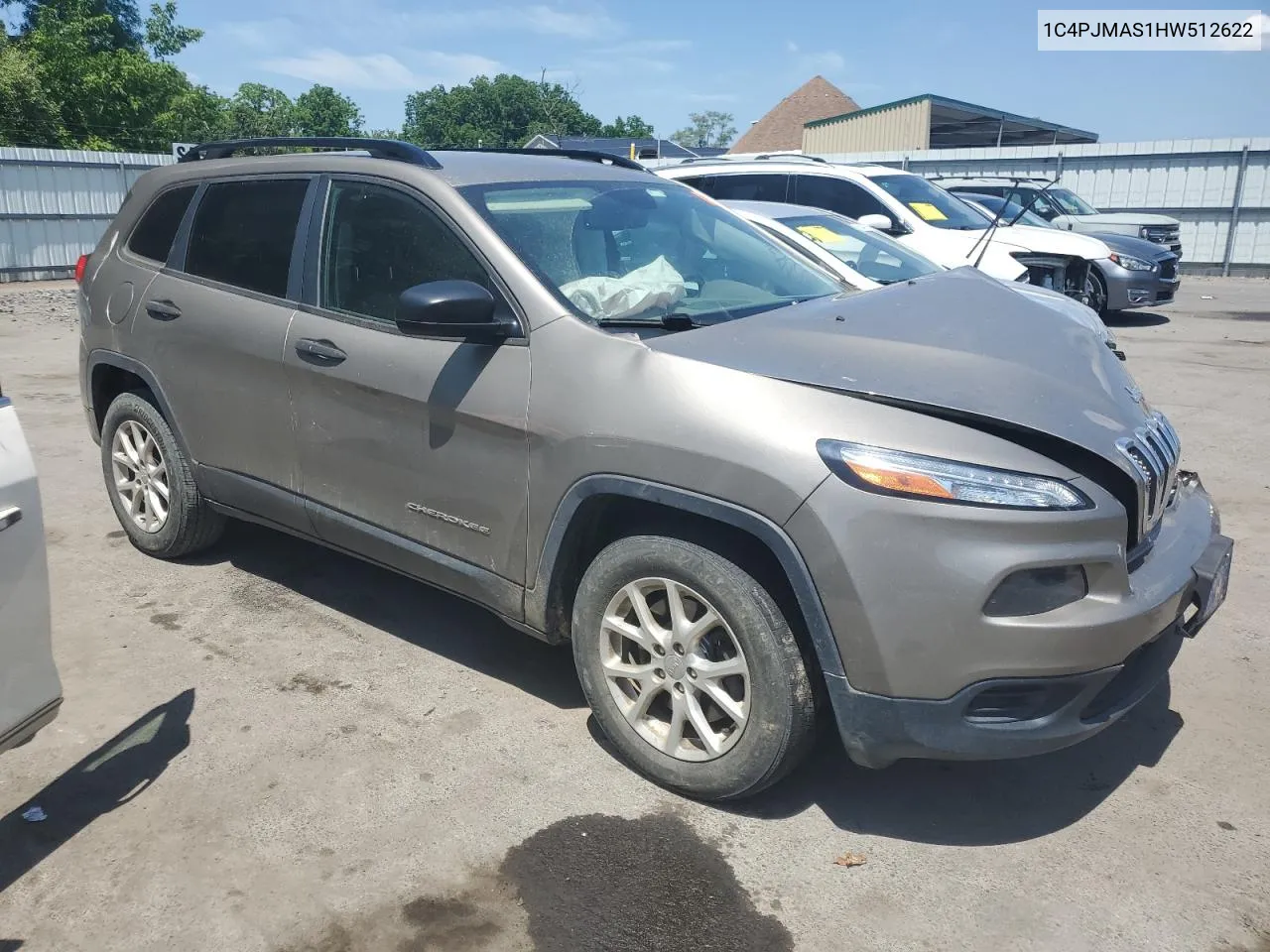 2017 Jeep Cherokee Sport VIN: 1C4PJMAS1HW512622 Lot: 60308784