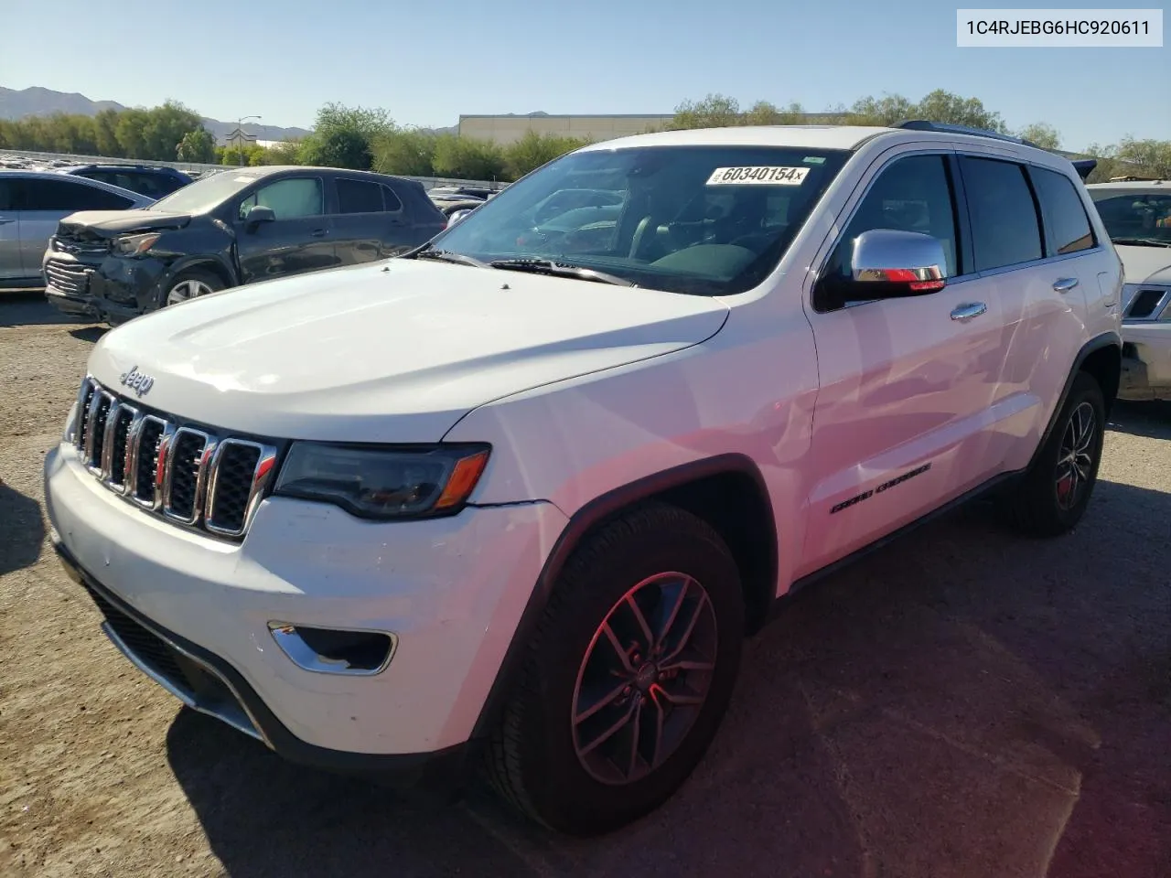 2017 Jeep Grand Cherokee Limited VIN: 1C4RJEBG6HC920611 Lot: 60340154