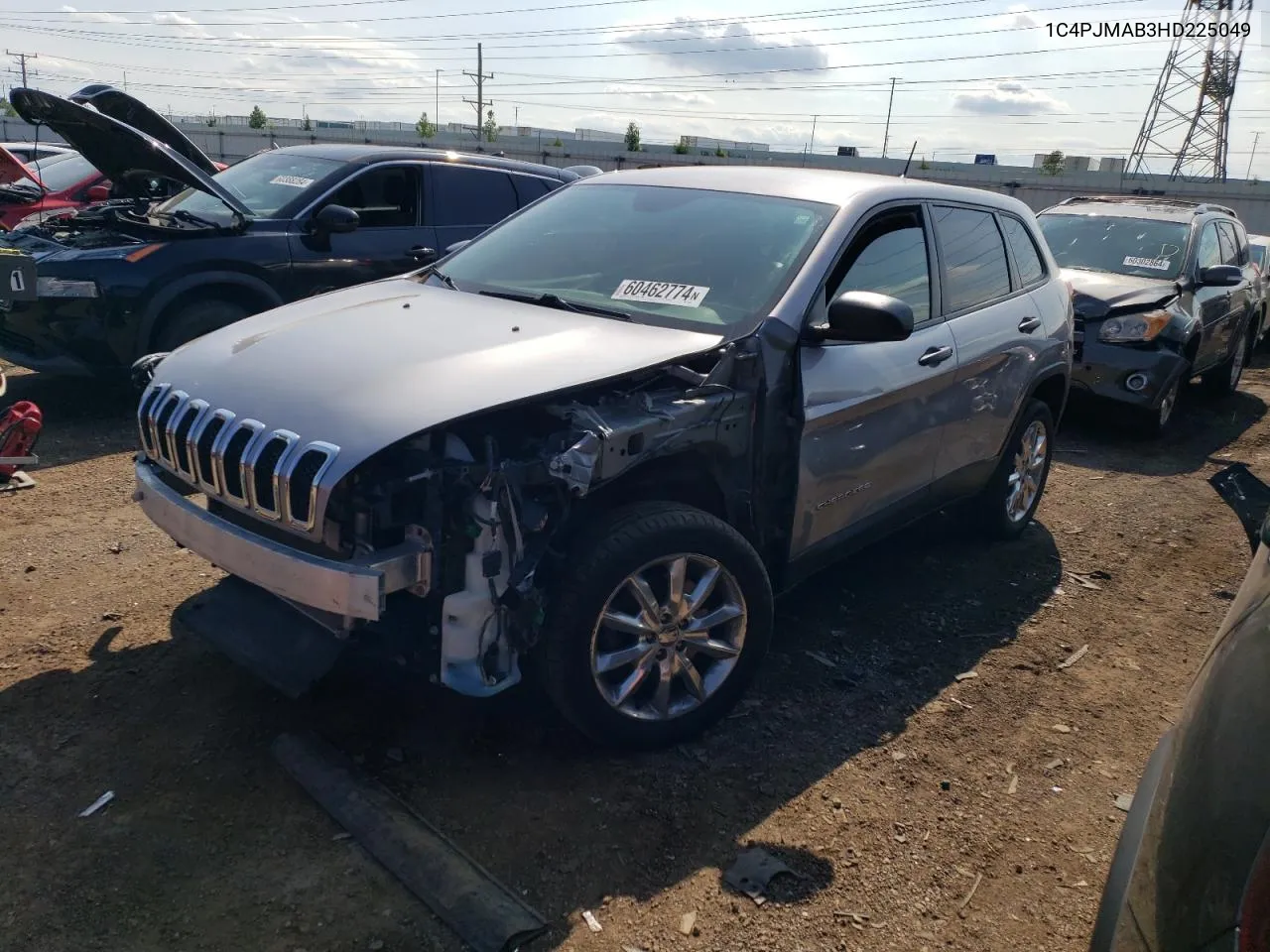 2017 Jeep Cherokee Sport VIN: 1C4PJMAB3HD225049 Lot: 60462774