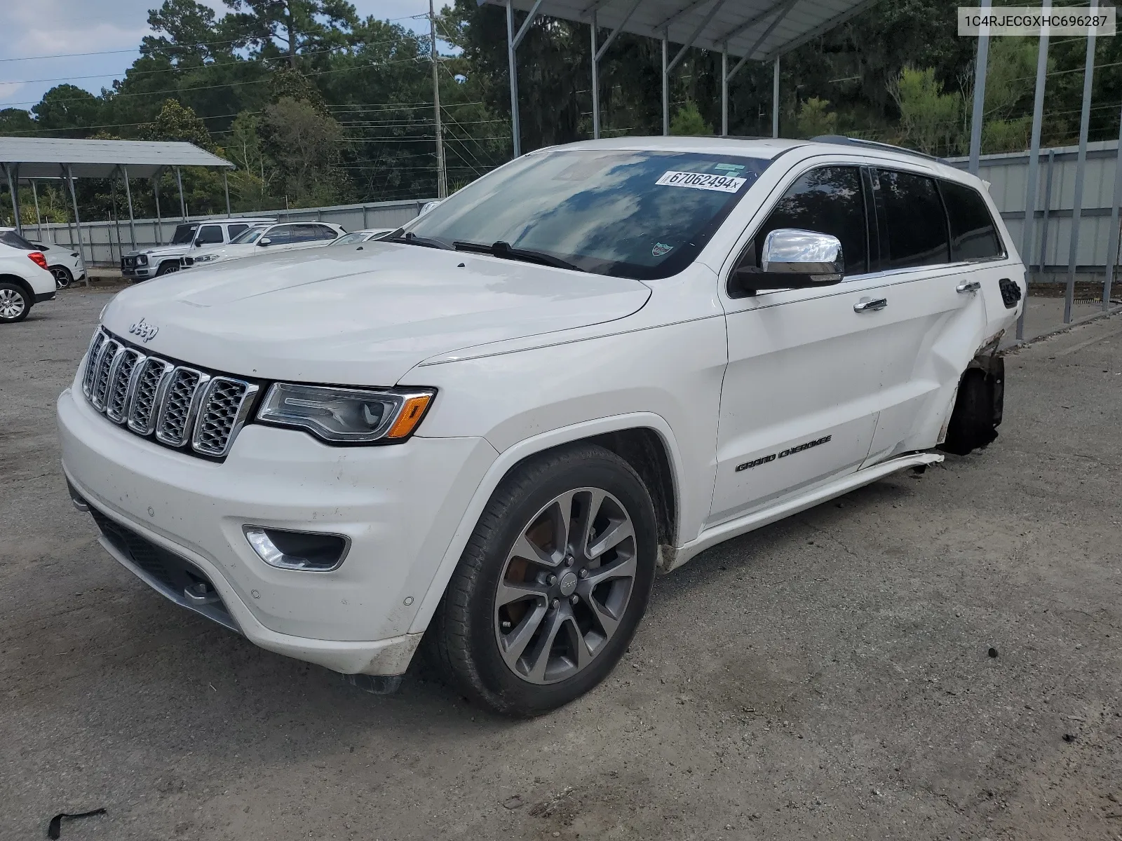 2017 Jeep Grand Cherokee Overland VIN: 1C4RJECGXHC696287 Lot: 67062494