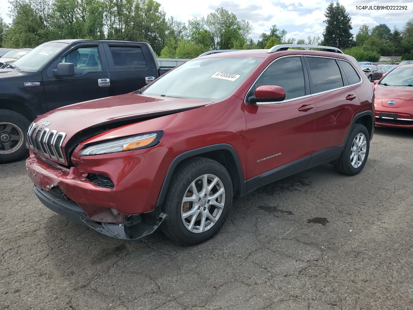 2017 Jeep Cherokee Latitude VIN: 1C4PJLCB9HD222292 Lot: 67495804