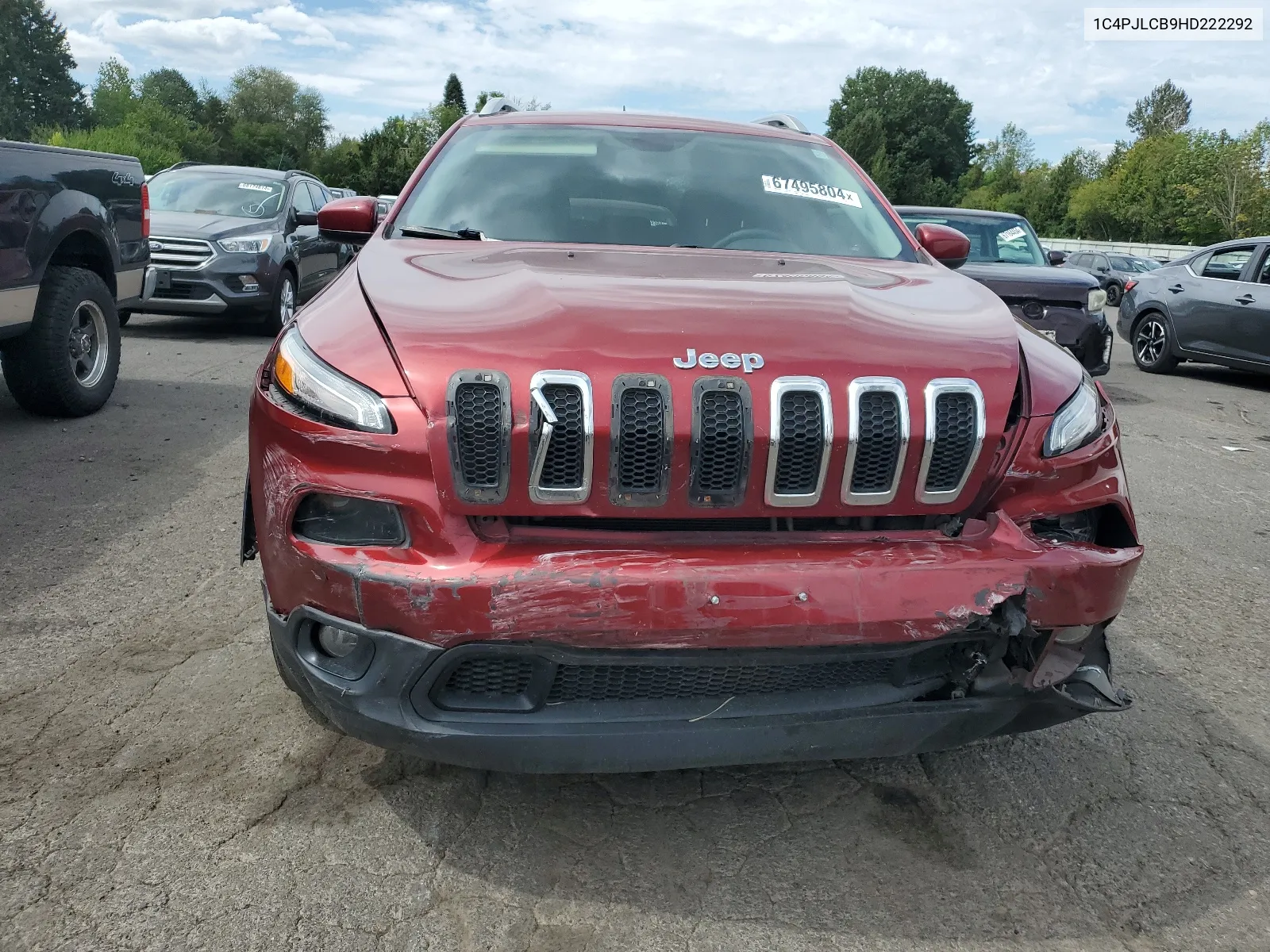 2017 Jeep Cherokee Latitude VIN: 1C4PJLCB9HD222292 Lot: 67495804