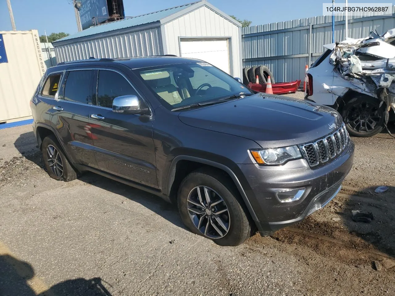 2017 Jeep Grand Cherokee Limited VIN: 1C4RJFBG7HC962887 Lot: 68524644