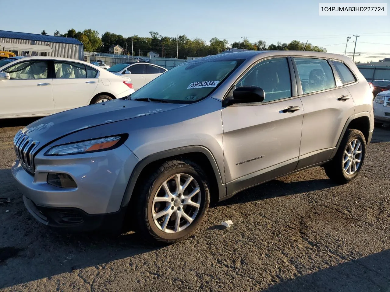 2017 Jeep Cherokee Sport VIN: 1C4PJMAB3HD227724 Lot: 69652834