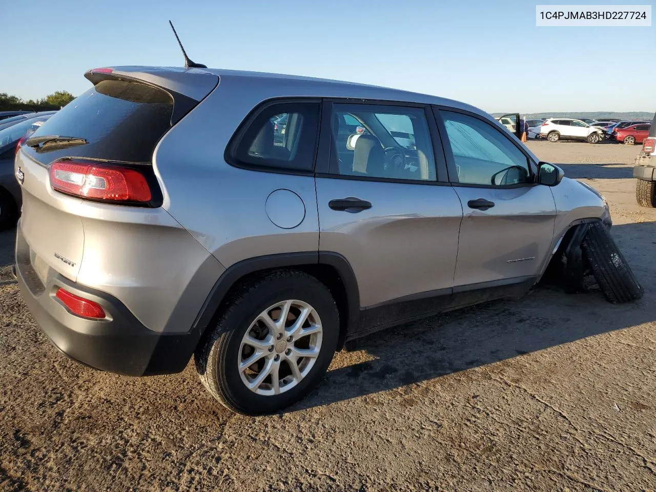 2017 Jeep Cherokee Sport VIN: 1C4PJMAB3HD227724 Lot: 69652834