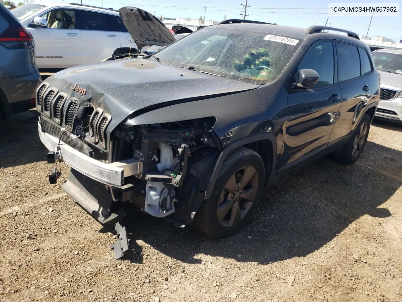 2017 Jeep Cherokee Latitude VIN: 1C4PJMCS4HW567952 Lot: 69718704