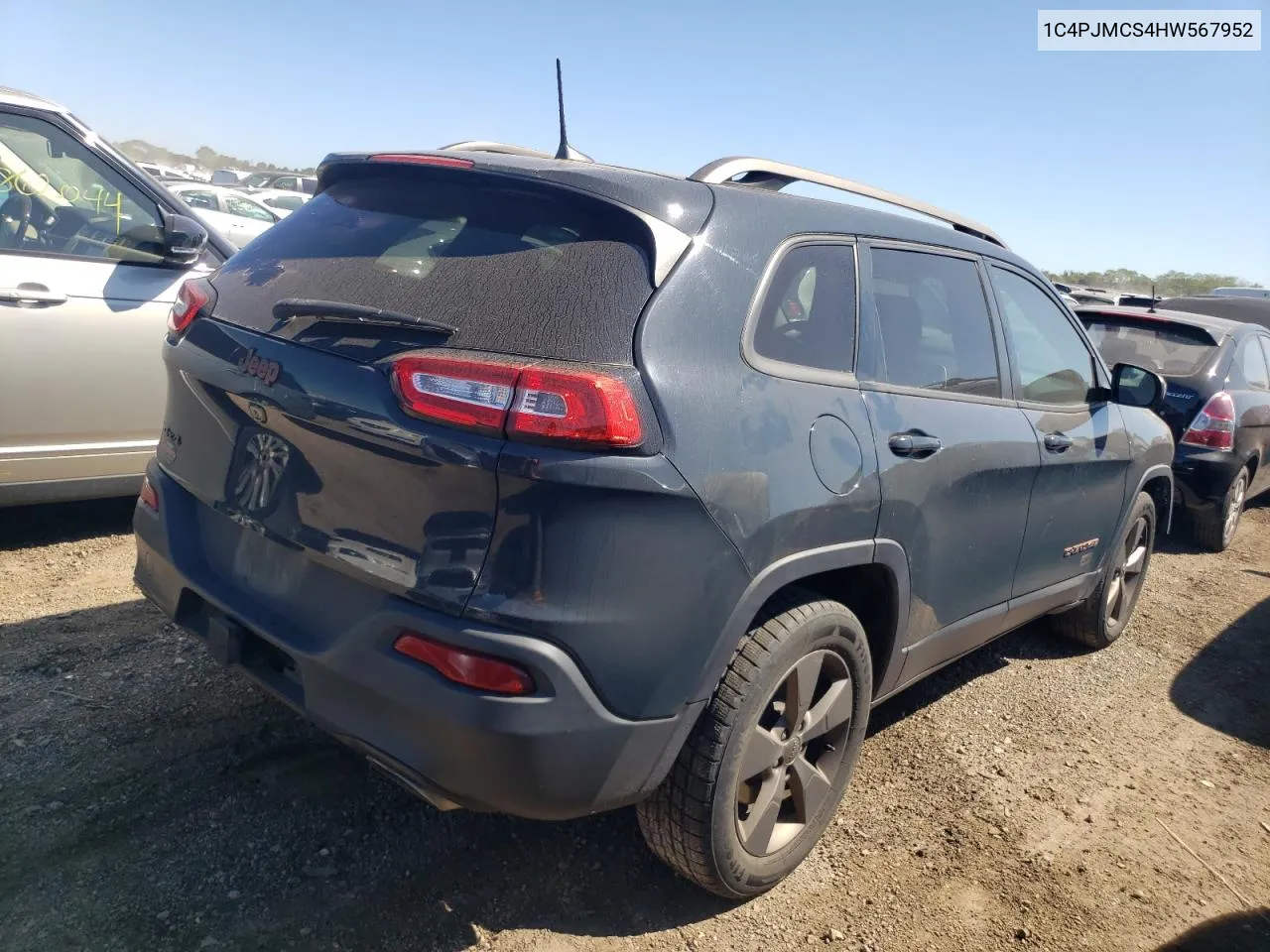 2017 Jeep Cherokee Latitude VIN: 1C4PJMCS4HW567952 Lot: 69718704