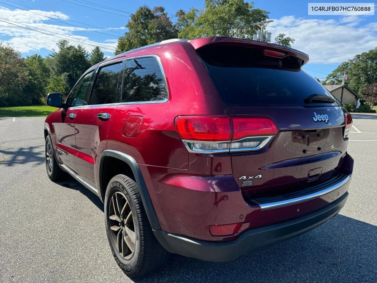 2017 Jeep Grand Cherokee Limited VIN: 1C4RJFBG7HC760888 Lot: 70143154