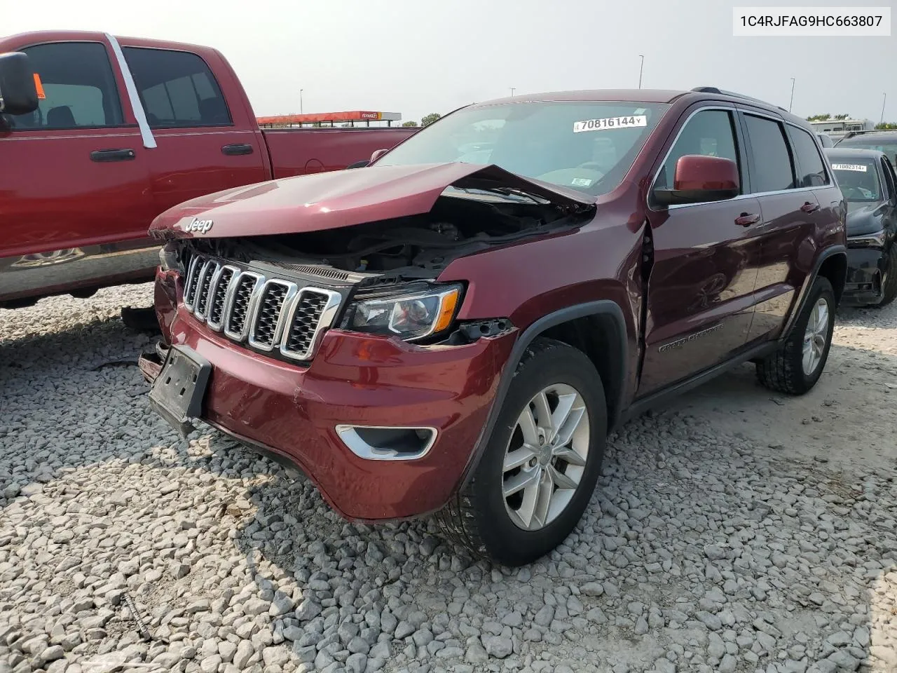 2017 Jeep Grand Cherokee Laredo VIN: 1C4RJFAG9HC663807 Lot: 70816144