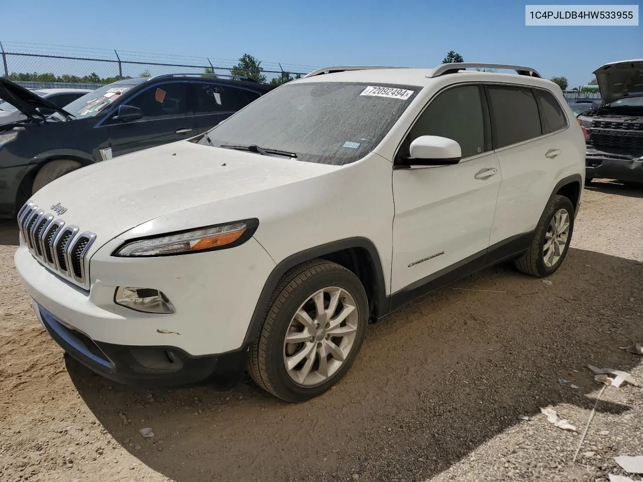 1C4PJLDB4HW533955 2017 Jeep Cherokee Limited