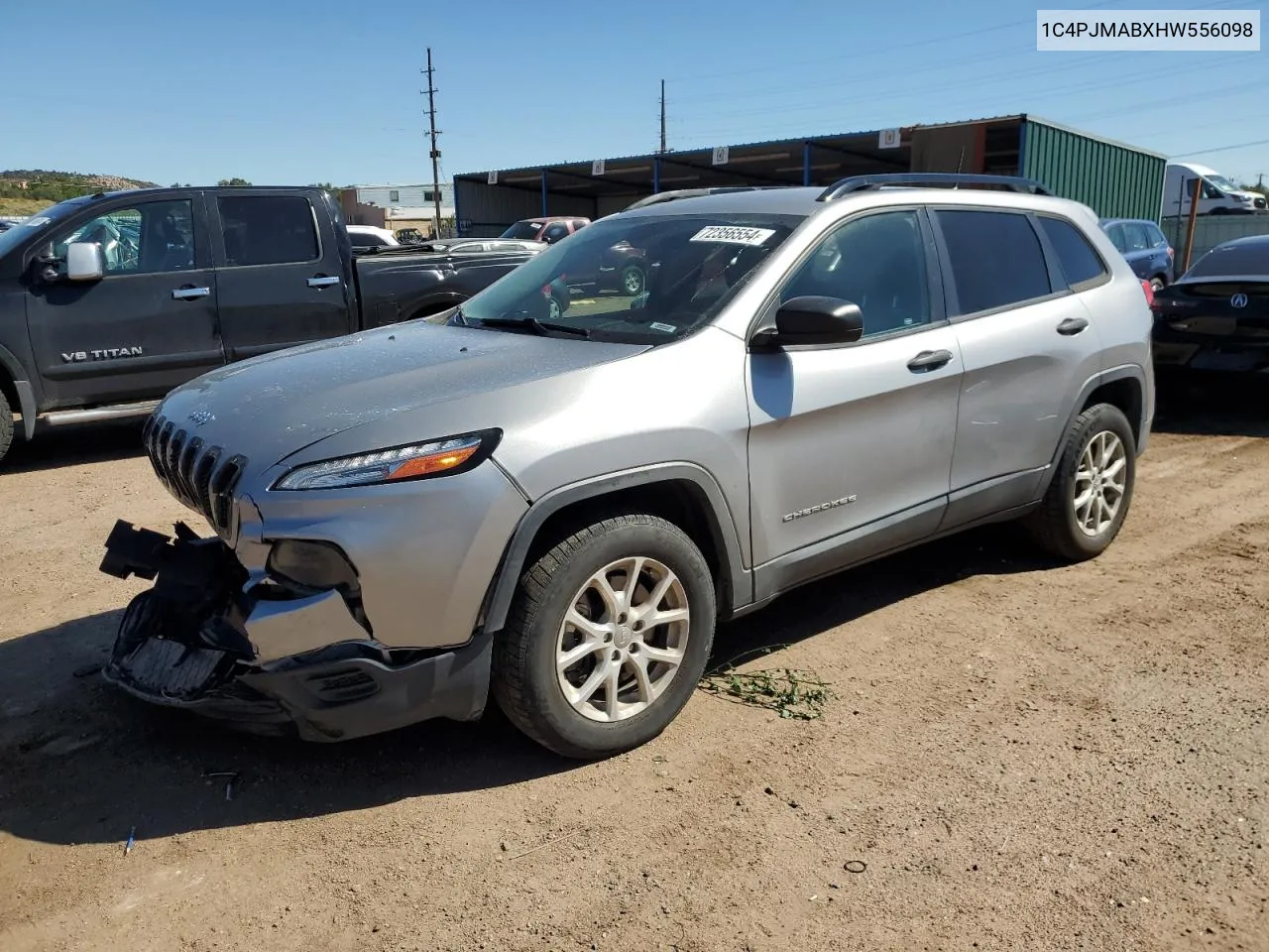 2017 Jeep Cherokee Sport VIN: 1C4PJMABXHW556098 Lot: 72356554