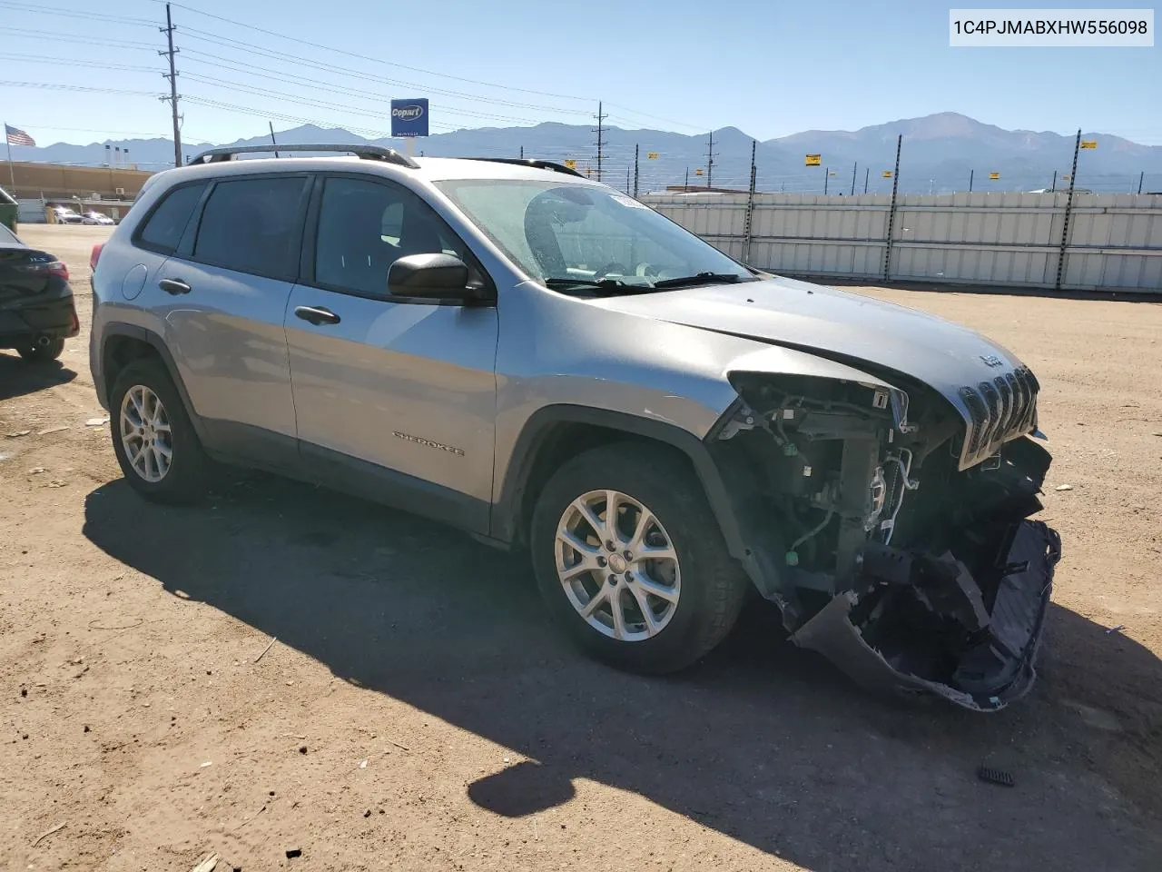 2017 Jeep Cherokee Sport VIN: 1C4PJMABXHW556098 Lot: 72356554