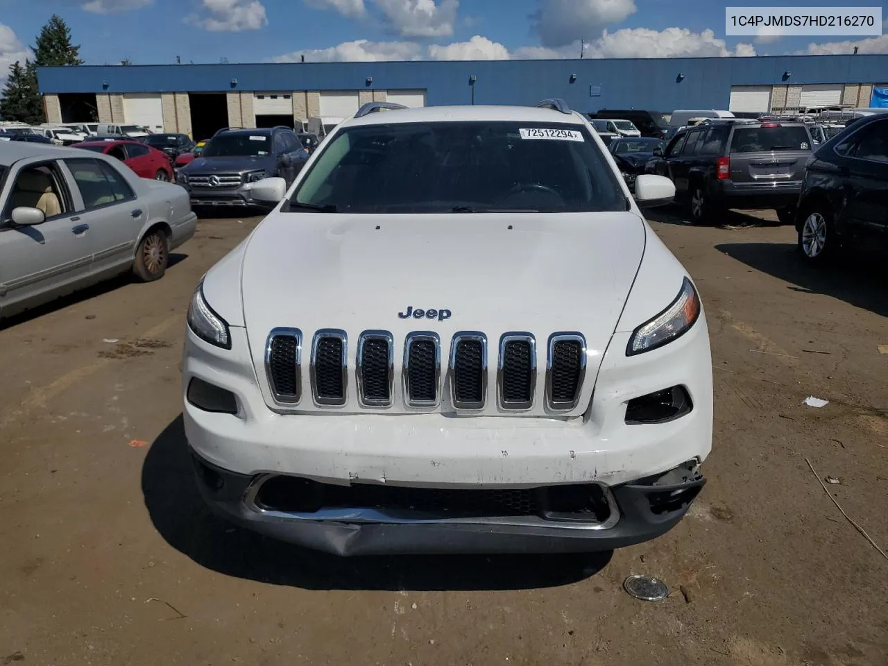 2017 Jeep Cherokee Limited VIN: 1C4PJMDS7HD216270 Lot: 72512294